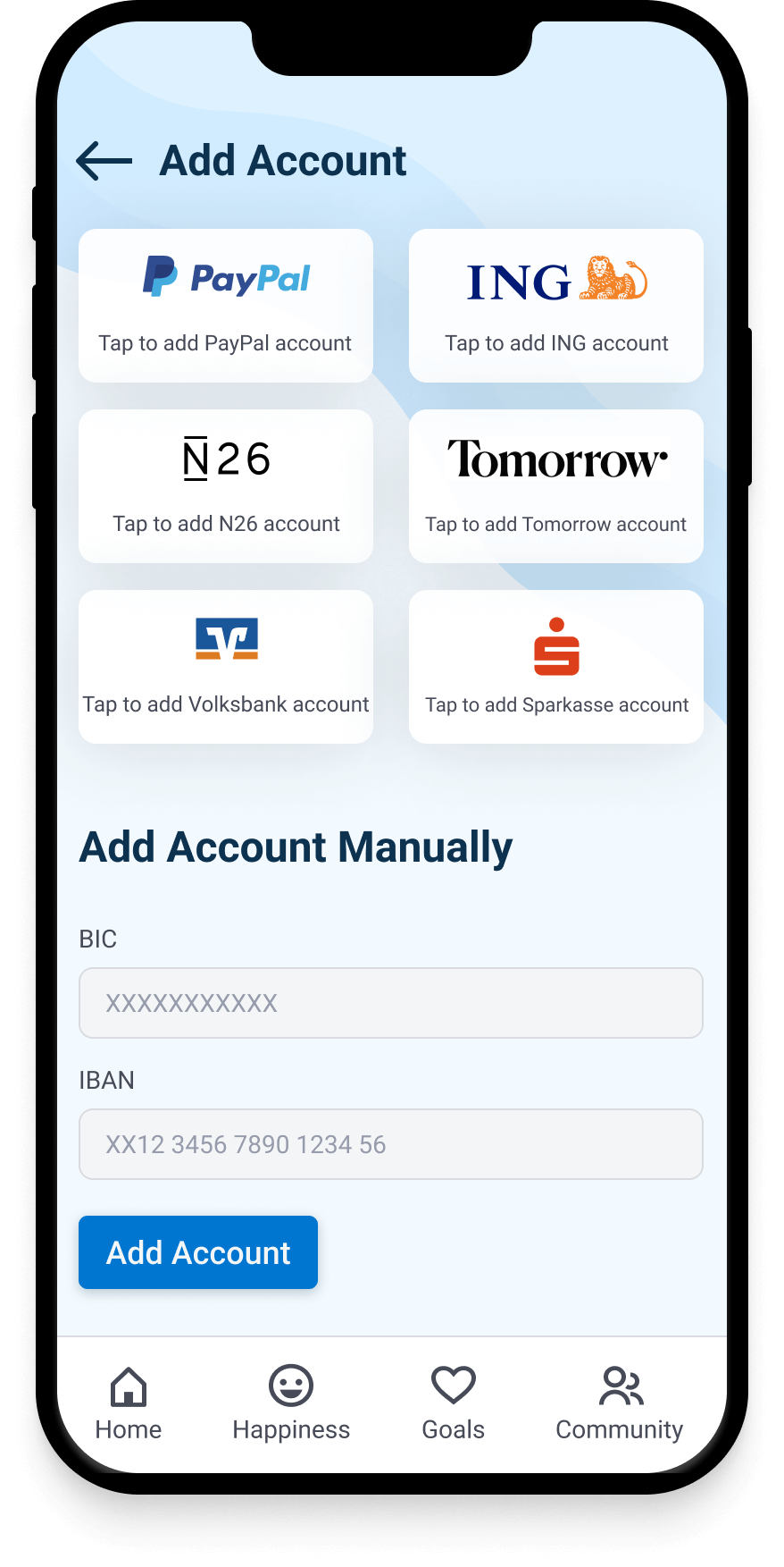 The Happiness Subscriptin product image - add accounts for automatic expense import